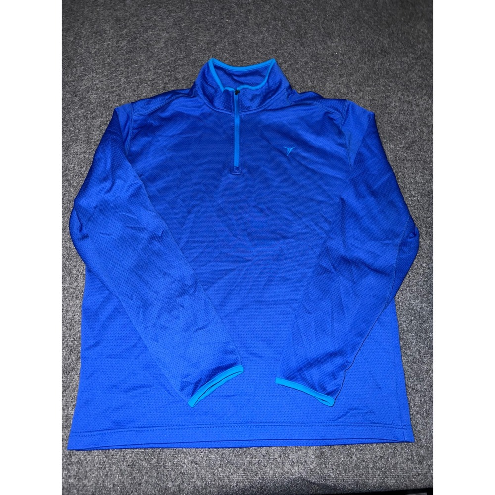 Old Navy Active Mens XL Royal Blue Quarter Zip Pullover Long Sleeve Shirt